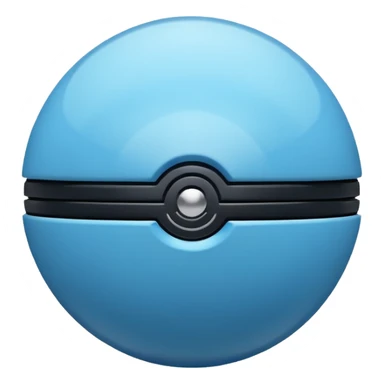 vibrant blue pokeball emoji with a black stripe and highlights sticker