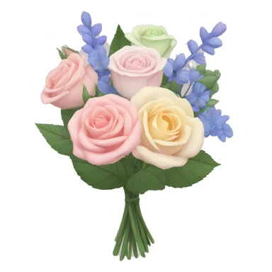 Pastel rose and wildflower bouquet  sticker