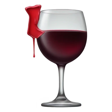 Red Wine glass with red lipstick stain  sticker