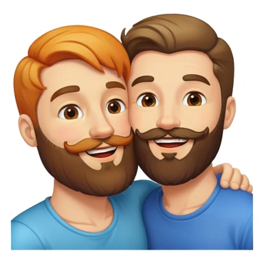Gay bearded men kissing sticker