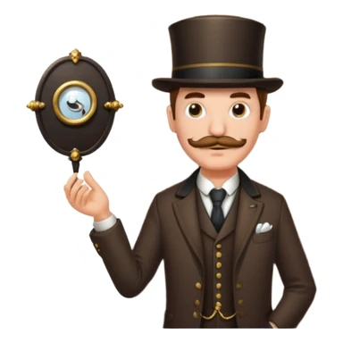 emoji of a gentleman with moustache and monocle standing nearby door welcoming you sticker