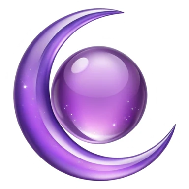 Crescent Moon shaped amethyst jewel sticker