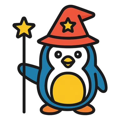 penguin wizard sticker