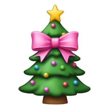 christmas tree with pink bow sticker