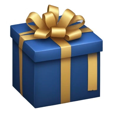 dark blue gift box with bow sticker