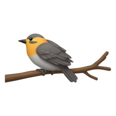 a bird asleep on a branch sticker