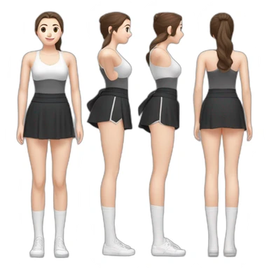 full-body-caucasian-curvy-beauty-doing-padahastasana-bow-short-black-skirt-back-and-front-views-strong-wind-knickers-long-white-socks sticker