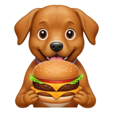 dog eating burger sticker