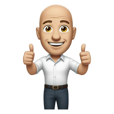 Jeff bezos giving a thumbs up sticker
