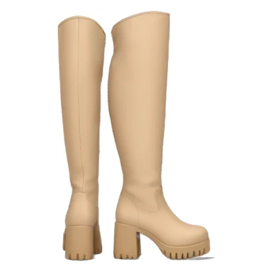 beige chunky knee high boots sticker