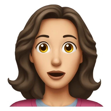 middle aged brunette surprised at what she sees sticker