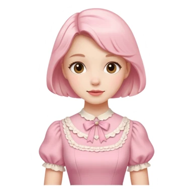 Cottagecore style ultra cute vintage material pink dress sticker