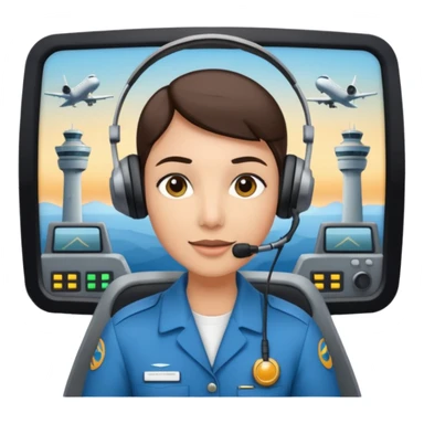 air traffic controller in control tower sticker
