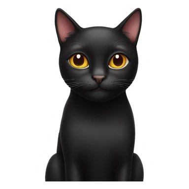black cat with heart eyes  sticker