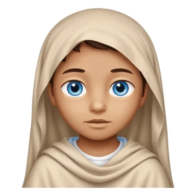 blue eyed desert child with creme cloth sticker