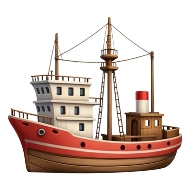 small merchant ship in a harbor sticker