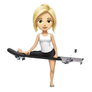 Blonde girl Pilates reformer  sticker