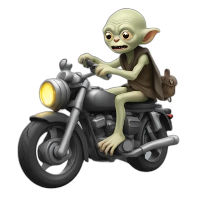 gollum driving motorcycle sticker