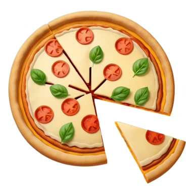 a pie chart sitting on top of a pizza  which has no other toppings sticker