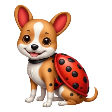 dog wearing a ladybug costume sticker