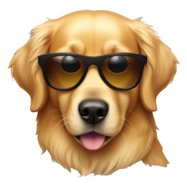 Golden retriever with sunglasses sticker