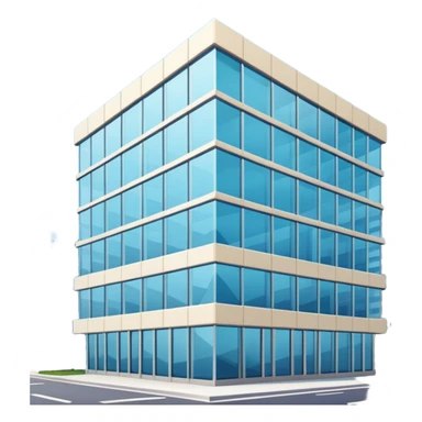 modern office headquarters building, glass facade, corporate look emoji sticker