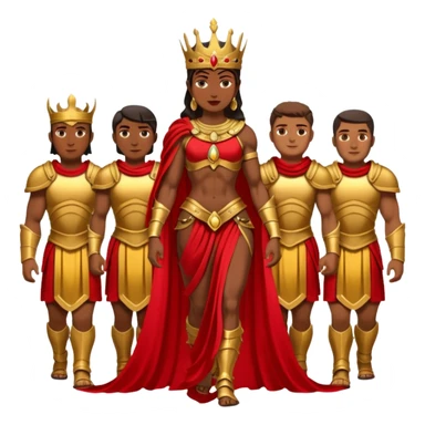 group of trojans being led by a woman queen sticker