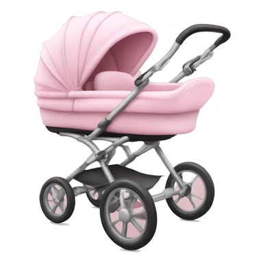 Light pink baby stroller realistic  sticker