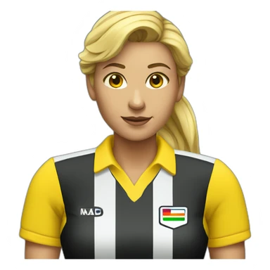 Female Fieldhockey referee yellow shirt sticker