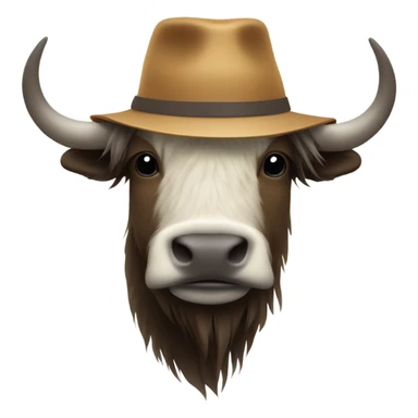 hipster yak in bucket hat sticker