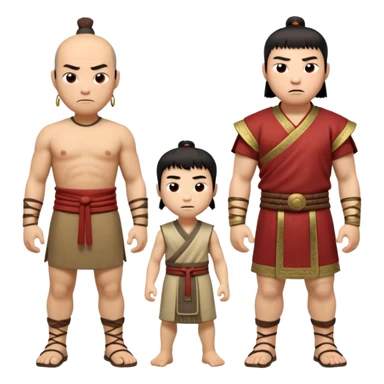 create an emoji set of a cartoonish full body chinese man from 2000 BC doing 16 verbs or emotions sticker