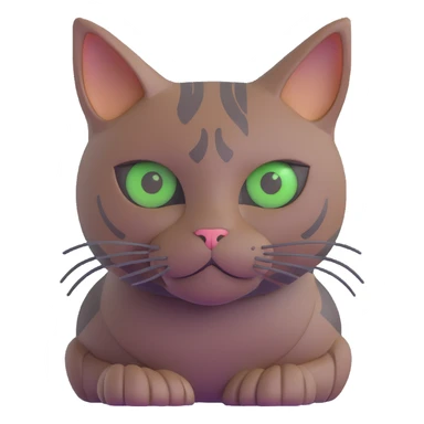 brownish gray cat with green eyes close together sticker