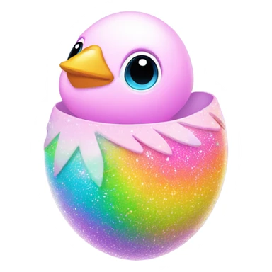 Lisa frank pastel sparkle easter egg chick sticker
