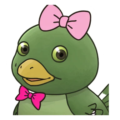 Pollito con lazo rosa en la cabeza  sticker