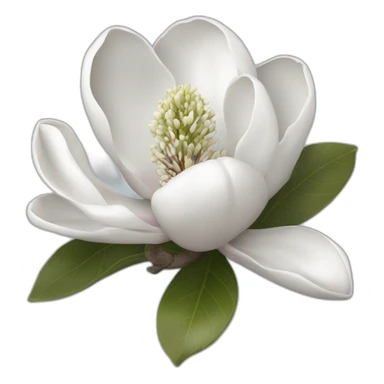 Silver magnolia flower sticker