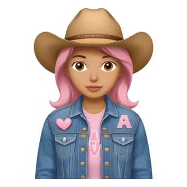 Cowgirl Jean jacket with soft pink letters sticker