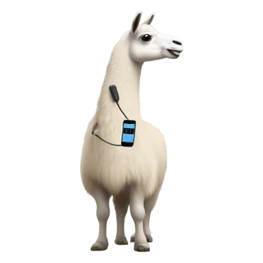 lama talking on the phone sticker