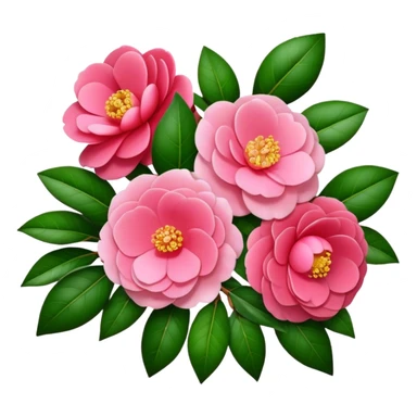 super big bouquet Camellia flower, stem, leaf sticker