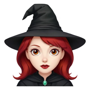 Dark blood Red haired witch, sassy, rolling eyes upwards rude sticker