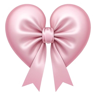 white heart with light pink ribbon bow sticker