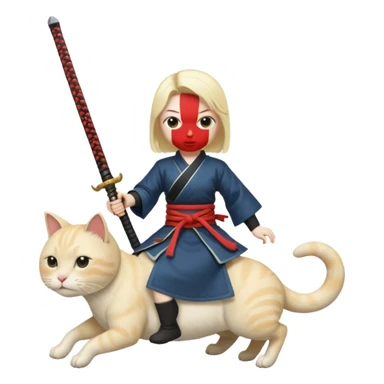 A penis holding a samurai sword riding a pussy sticker