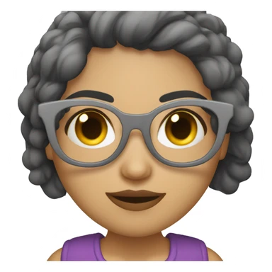 Mujer con gafas de cabello corto rubio diabla  sticker