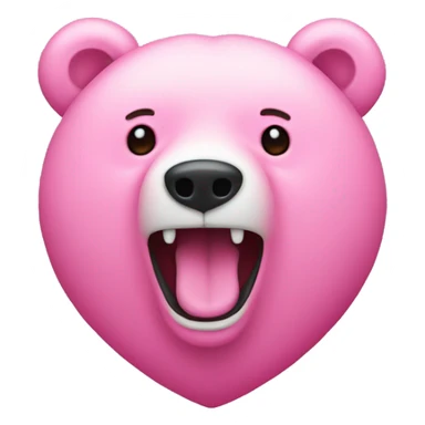 Pink hear with a bear next to it sticker
