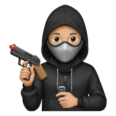 Hoodlum burglar madk and gun with switch and extended clip sticker
