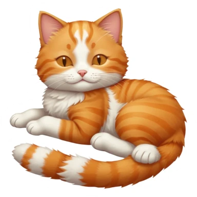 ginger and white small cat eyes closed lying down upside down with paws stretched out straight in different directions sticker