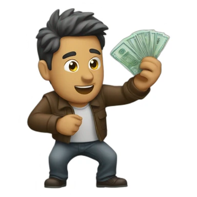 Chico contando billetes sticker