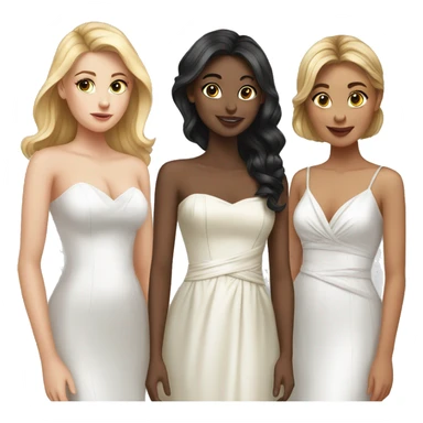 a group of white girls in prom dresses sticker