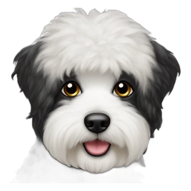 bichon-havanais-black-half-white-head sticker