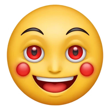 A smiling emoji with red eyes sticker