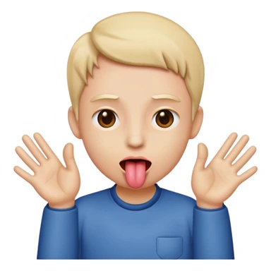 tongue sticking out with hands to the side sticker